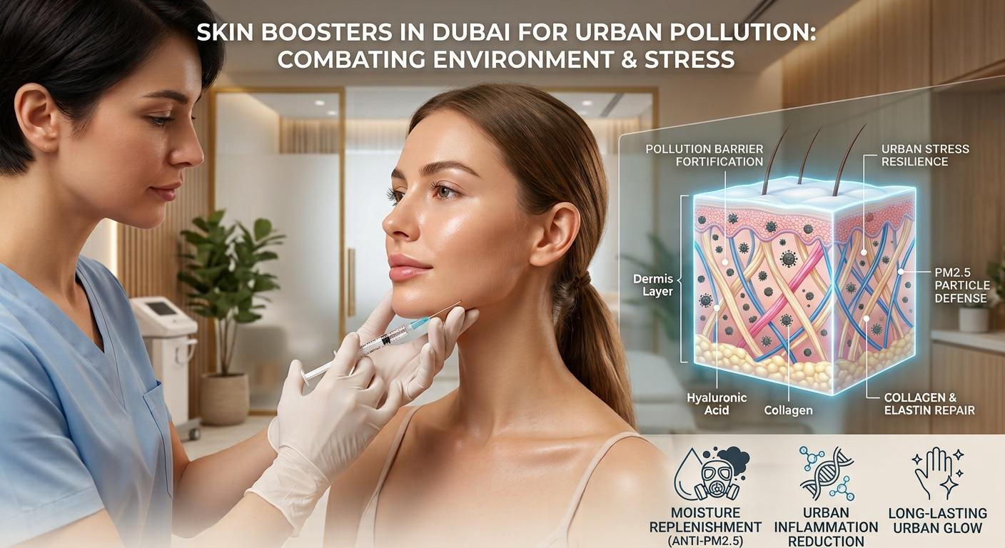 Skin Boosters in Dubai in Case of Pollution and Urban Stress: Helping the Skin Combat Environment
